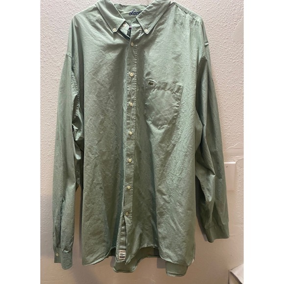 Lacoste Other - Lacoste Button Down Shirt Mens 3XLT Green  Microstripe Long Sleeve